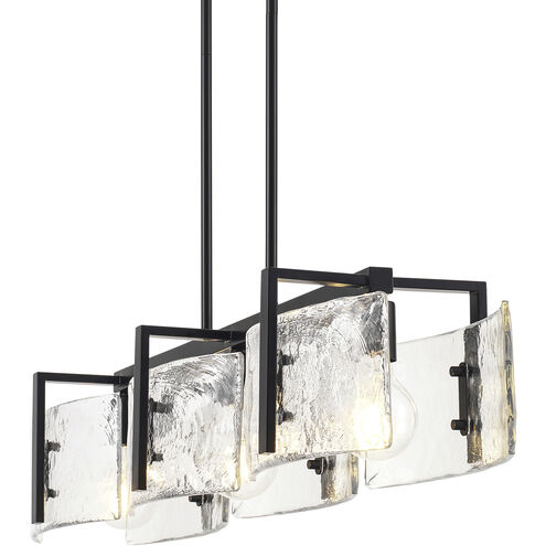 Aenon 3 Light 40.5 inch Matte Black Linear Pendant Ceiling Light